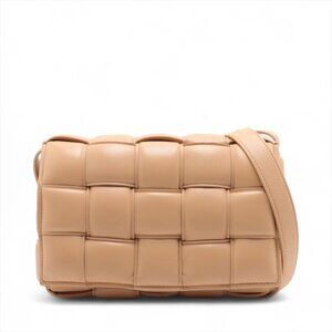 Bottega Veneta Maxi Intrecciato padded cassette Leather Shoulder bag Beige
